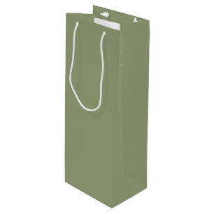 Salie Groen Neutrale Elegante Effen Kleur Wijn Cadeautas