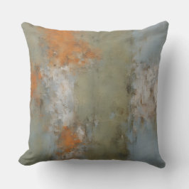 Salie Groen Oranje Lichtblauw Abstract Kussen