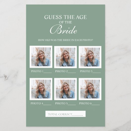 Salie Groen Raad De Leeftijd Van De Bruid Papier V Flyer (Voorkant)