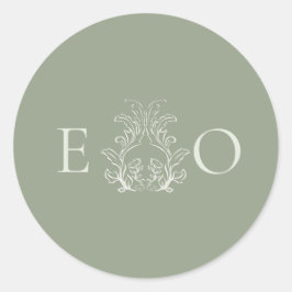 salie groen ronde sticker