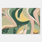 Salie groen roze abstract Wrapping Paper 3 vellen (Voorkant 3)