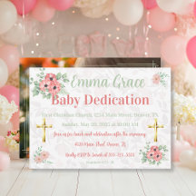 Salie Groen & Roze Bloem Foto Baby Inzegening 