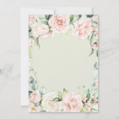 Salie Groen & Roze Bloemen Elegant Vrijgezellenfee Kaart (Achterkant)