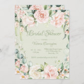 Salie Groen & Roze Bloemen Elegant Vrijgezellenfee Kaart (Voorkant / Achterkant)