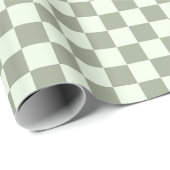 Salie Groen Schachbrett Schaakbord Geruit Retro Cadeaupapier (Rol Hoek)