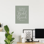 Salie groen script bruidsbrunch welkomstbord poster (Thuiskantoor)