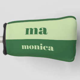 Salie groen script monogram initiaal golfheadcover