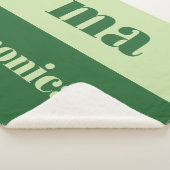 Salie groen script monogram initiaal sherpa deken (3/4)