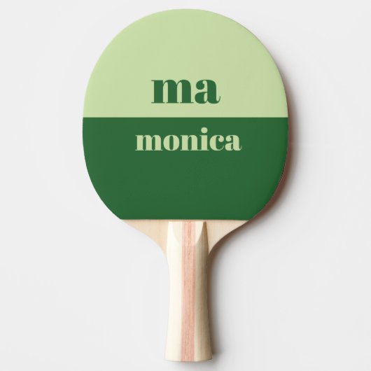Salie groen script monogram initiaal tafeltennisbatje (Voorkant)