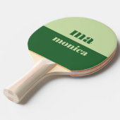 Salie groen script monogram initiaal tafeltennisbatje (Voorkant Gekanteld)