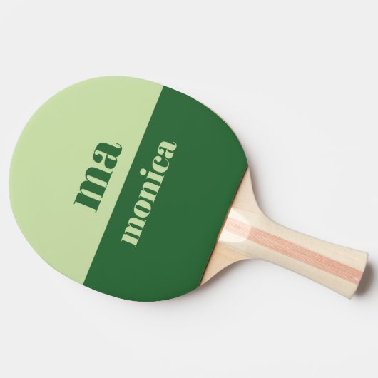 Salie groen script monogram initiaal tafeltennisbatje (Zijkant)