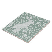 Salie Groen Staand Konijn Ingewikkeld Bos Bloemen Tegeltje (Zijkant)