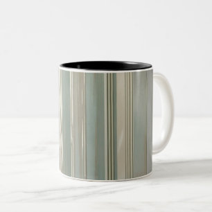 Salie Groen Stof Blauw Taupe Grijs Boerderij Stree Tweekleurige Koffiemok