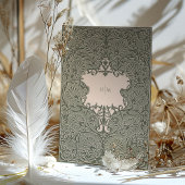 Salie Groen Stoffig Roze Bruiloft Kaart