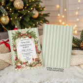 Salie Groen Streep Kerstfeest Kaart