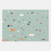 Salie groen Terrazzo patroon Inpakpapier Vel (Voorkant 3)
