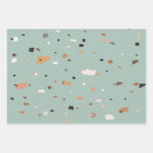 Salie groen Terrazzo patroon Inpakpapier Vel (Voorkant 2)