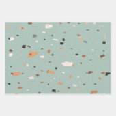 Salie groen Terrazzo patroon Inpakpapier Vel (Voorkant)