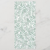 Salie Groen Trouw Vintage Botanische Menu (Achterkant)