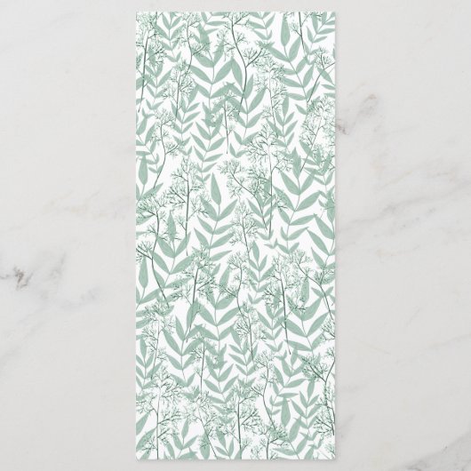 Salie Groen Trouw Vintage Botanische Menu (Achterkant)