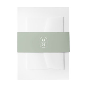 Salie Groen   Trouwkaart met monogram voor stel Uitnodigingen Wikkel