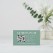 Salie Groen | Trouwwebsite QR-code Informatiekaartje (Staand voorkant)