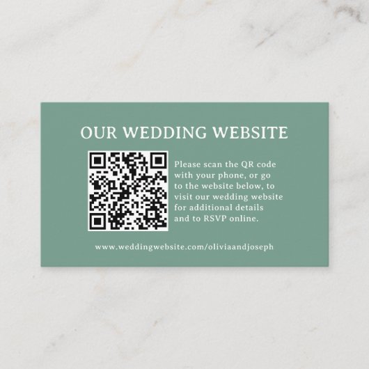 Salie Groen | Trouwwebsite QR-code Informatiekaartje (Voorkant)