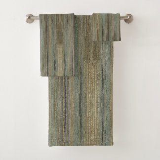 Salie groen turquoise Taupe grijs boerderij strepe Bad Handdoek