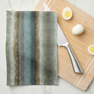 Salie groen turquoise Taupe grijs boerderij strepe Theedoek