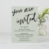 Salie Groen U Bent Uitgenodigd Borrel na de Bruilo Kaart (Staand voorkant)