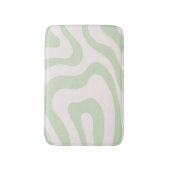 Salie Groen Vloeibare Swirl Groovy Streep Y2K Patr Badmat (Voorkant Verticaal)