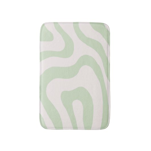 Salie Groen Vloeibare Swirl Groovy Streep Y2K Patr Badmat (Voorkant Verticaal)