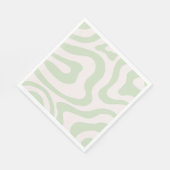 Salie Groen Vloeibare Swirl Groovy Streep Y2K Patr Servet (Hoek)