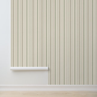 Salie Groen & Warm Ivoor Verfijnde Verticale Stree Behang