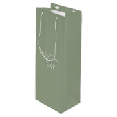 Salie groen wijn cadeautas (Voorkant Gekanteld)