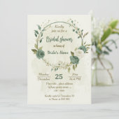 Salie Groen Wit Bloemen Botanisch vrijgezellenfees Kaart (Staand voorkant)