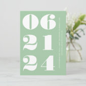 Salie groen wit elegant modern minimalistisch kaart (Staand voorkant)