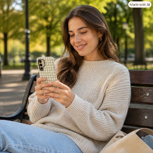 Salie groen & wit geruit ruitjespatroon samsung galaxy hoesje