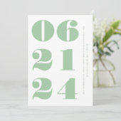 Salie groen wit schoon elegant modern minimalistis kaart (Staand voorkant)