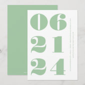 Salie groen wit schoon elegant modern minimalistis kaart (Voorkant / Achterkant)