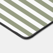 Salie Groen & Wit Strepen Gestreept Bureaumat (Hoek)