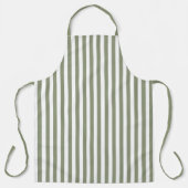  Salie Groen & Wit Strepen Gestreept Schort (Voorkant)