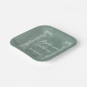 Salie Groen Wit Vogel Wildbloem Border  Papieren Bordje (Gebogen)