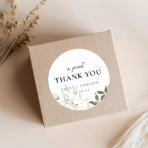 Salie groen & Witte Bloemen Bruiloft Bedankt