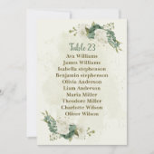 Salie Groen Witte Bloemen Zitplaatskaart Kaart (Voorkant)