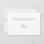 Salie Groen Witte Bloemrijke Script Bedankbriefkaa Bedankkaart (Achterkant)