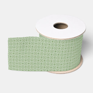Salie Groen Witte Geometrische Naadloos Patroon Grosgrain Lint