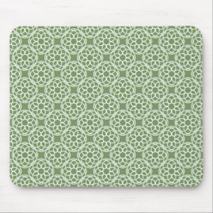 Salie Groen Witte Geometrische Naadloos Patroon Muismat