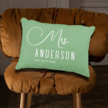 salie groen & witte klassieke elegante accentkusse