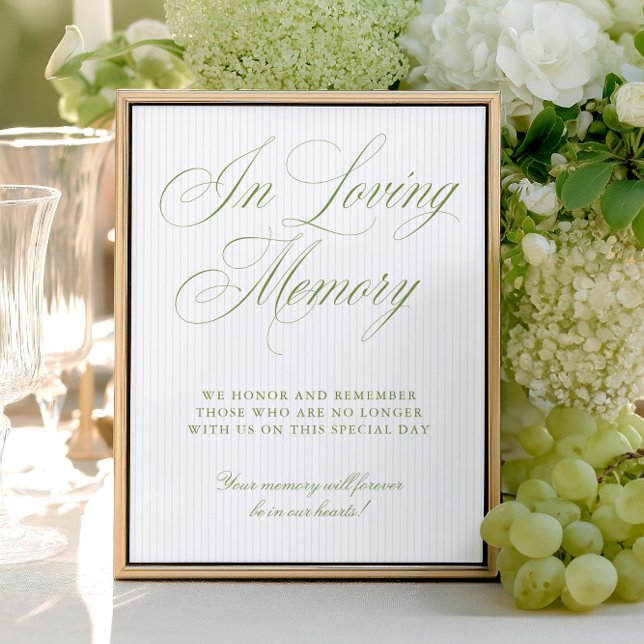Salie Groen & Zachte Blauwe 'Ter liefdevolle herin (Sage Green & Soft Blue In Loving Memory Sign)
